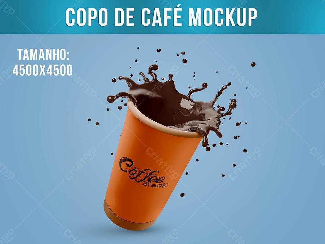 Mockup de Copo de Café com Splash Realista