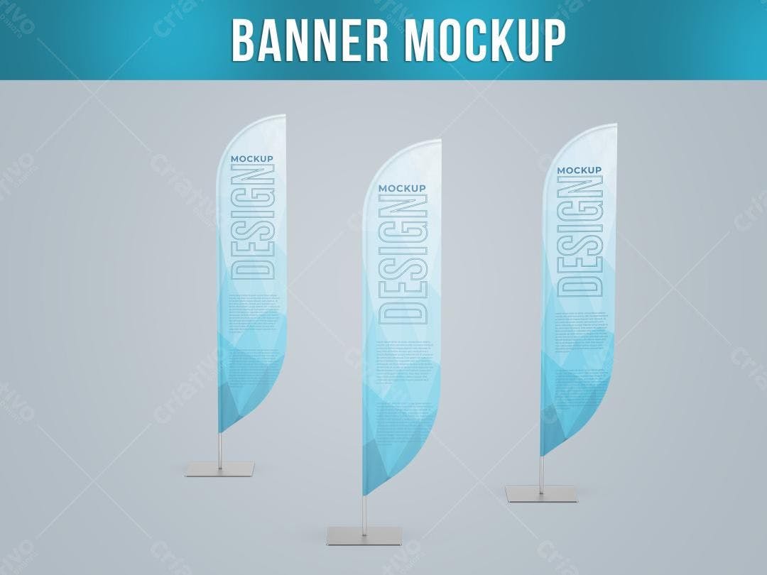 Mockup de Banner Retrátil com Design Moderno em Azul
