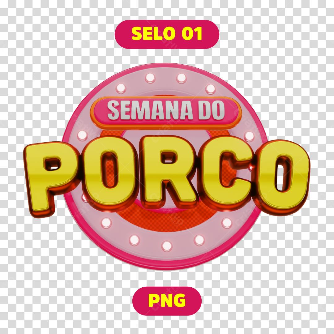 Selo Semana do Porco PNG com fundo transparente