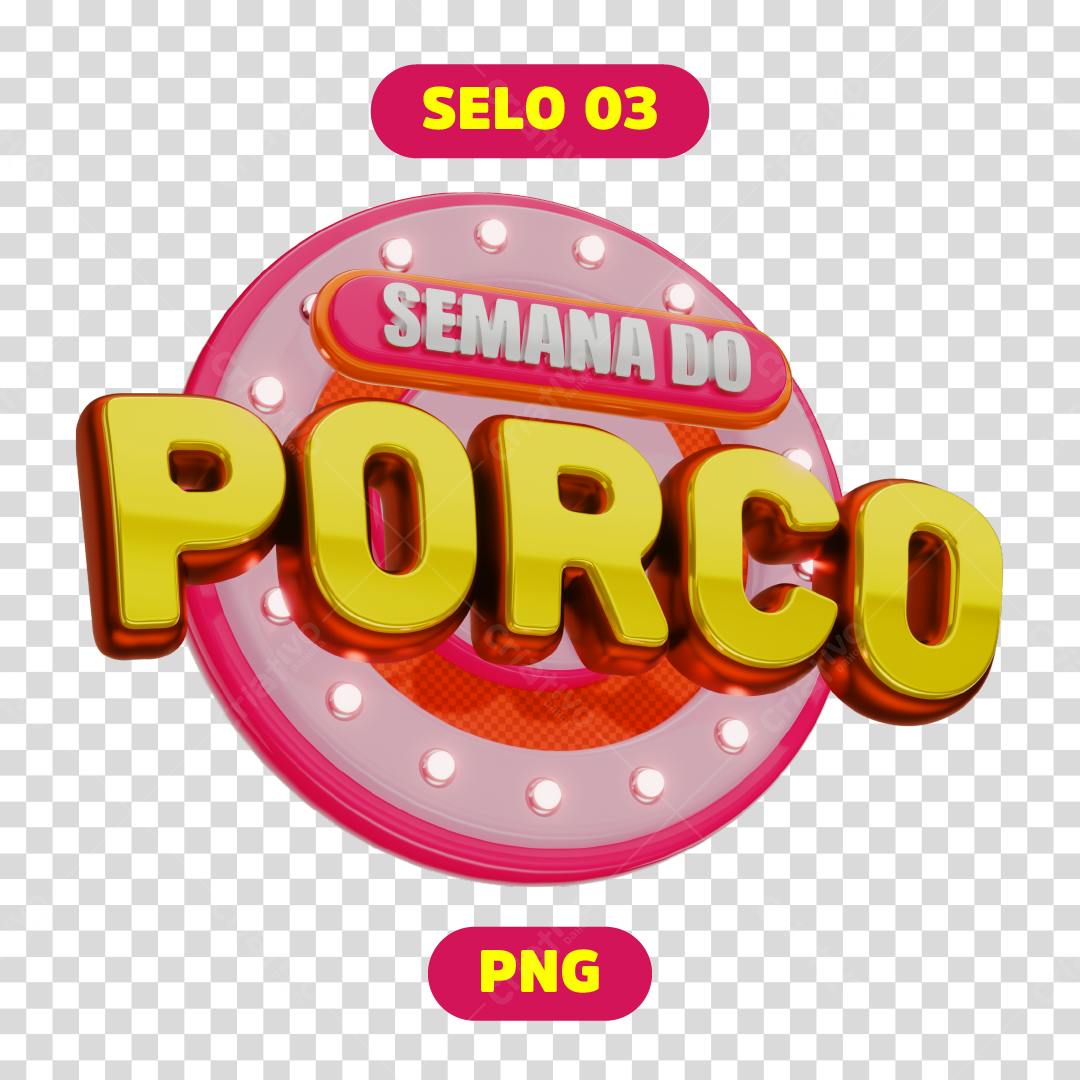 Selo Semana do Porco PNG com fundo transparente