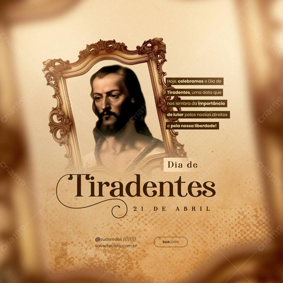 Postagem Dia de Tiradentes PSD Editável