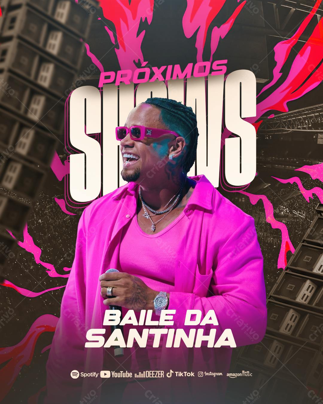 Flyer Baile da Santinha PSD Editável
