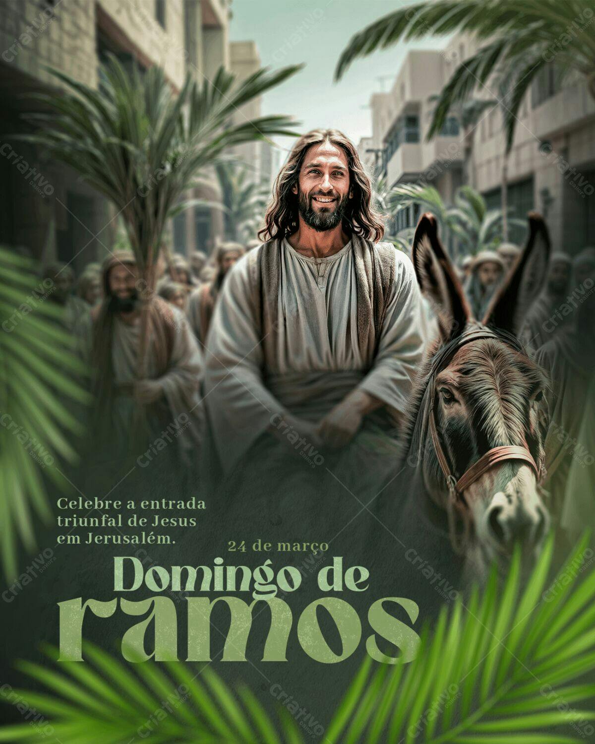 Flyer Domingo de Ramos PSD Editável