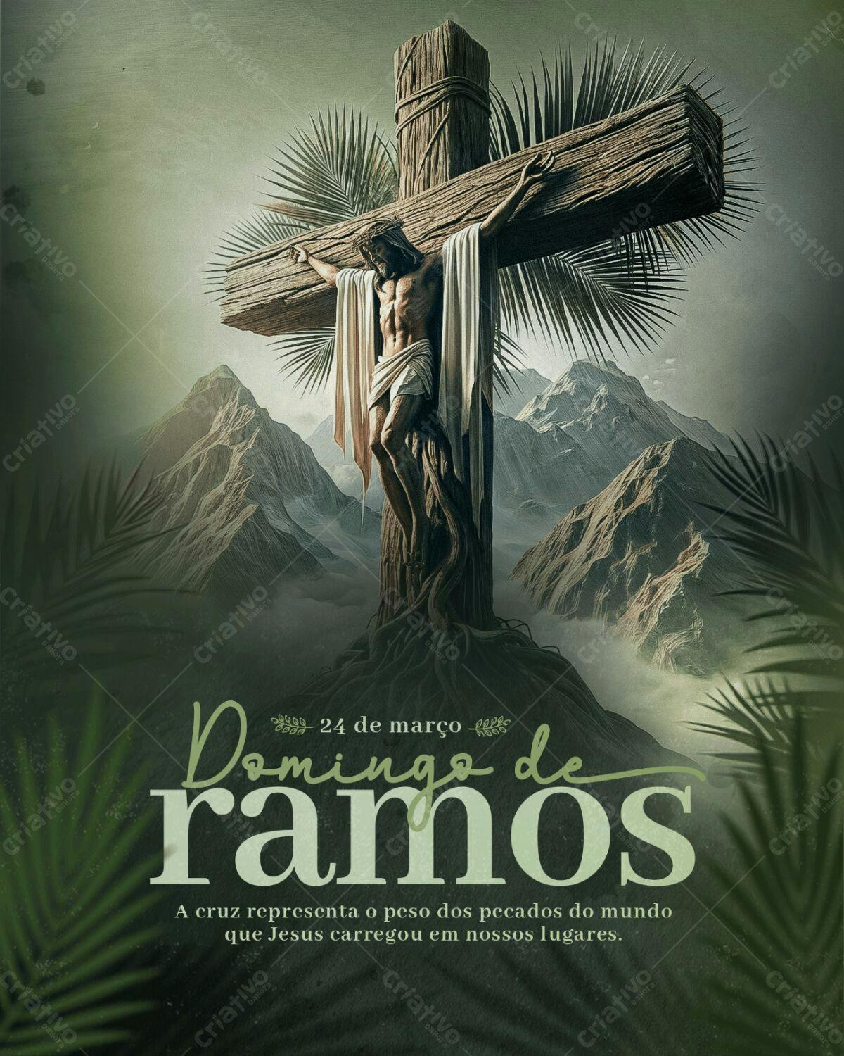 Flyer Domingo de Ramos PSD Editável