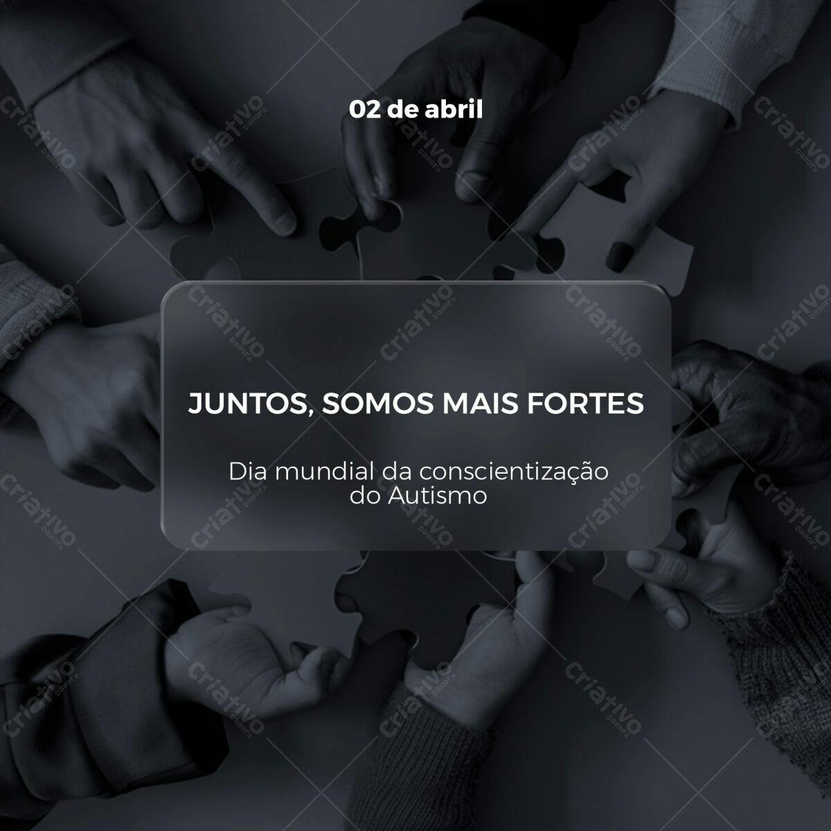 Post para o Dia Mundial da Conscientização do Autismo PSD Editável