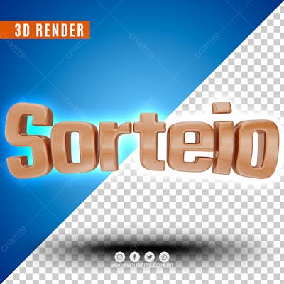 Sorteio Texto 3D Para Composicao Psd Premium