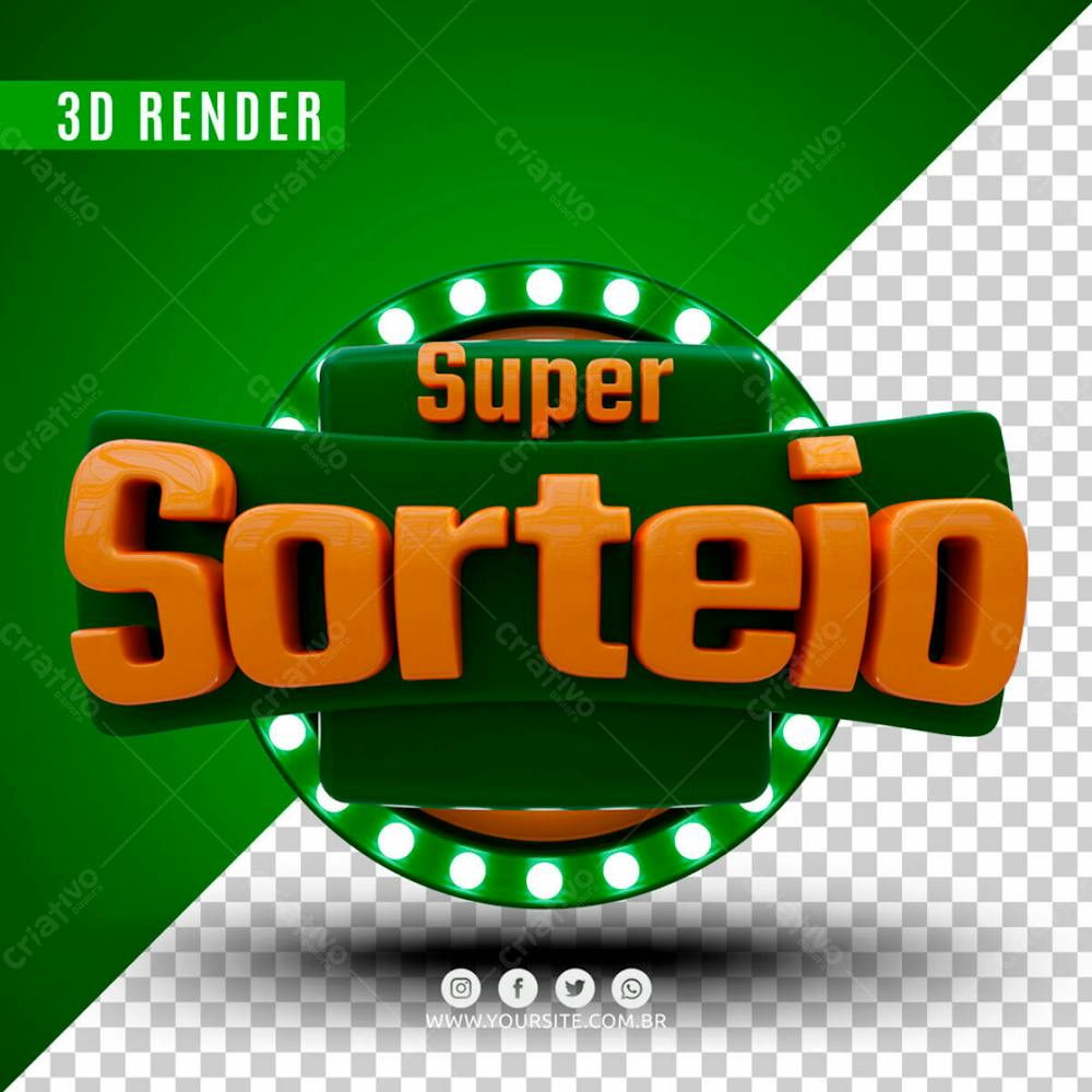 Selo 3D Para Composicao Super Sorteio Psd Editavel (1)