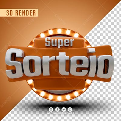 Selo 3D Para Composicao Super Sorteio Psd Editavel (2)