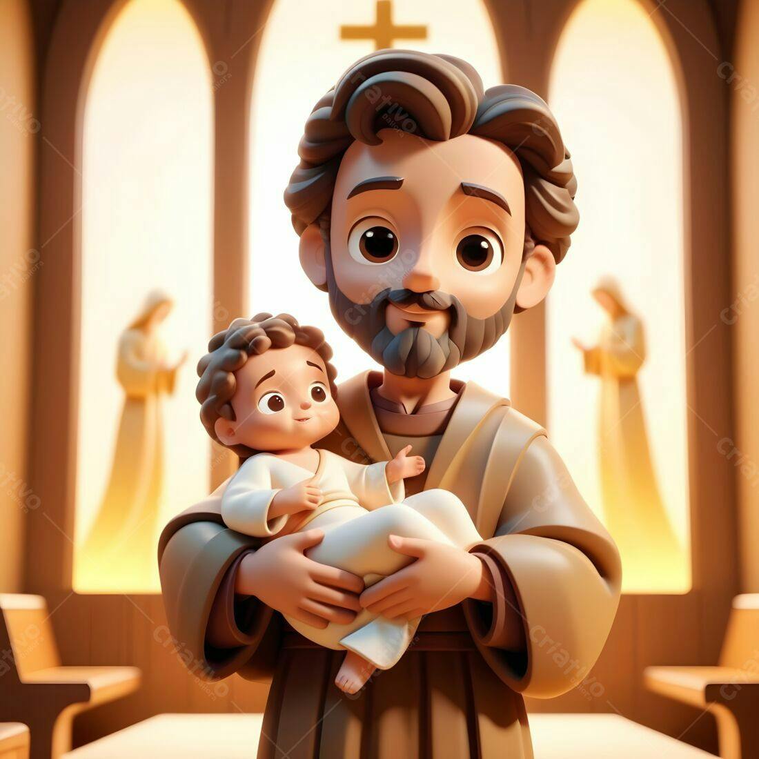 São José com o Menino Jesus em Igreja