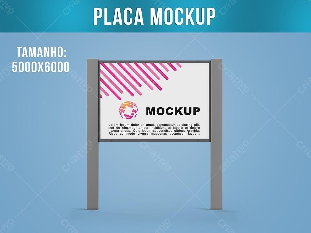 Mockup de Placa Publicitária Moderna com Design Minimalista
