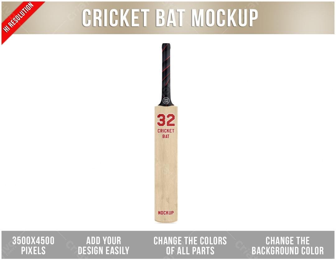 Mockup de Morcego de Cricket PSD Editável