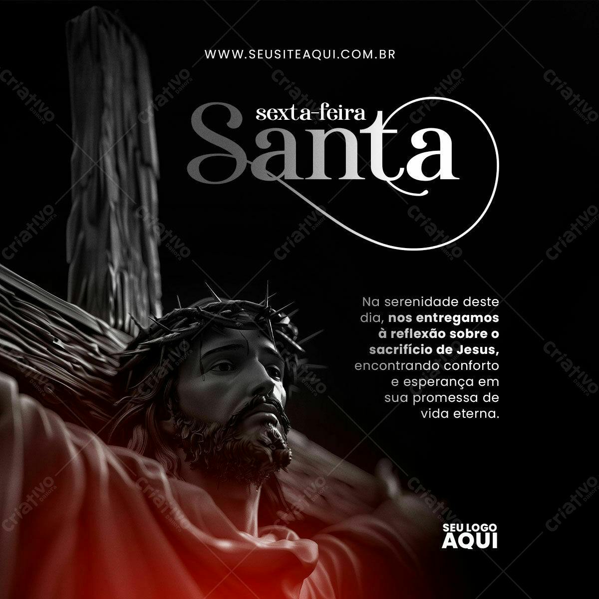 Post para Sexta-Feira Santa PSD Editável