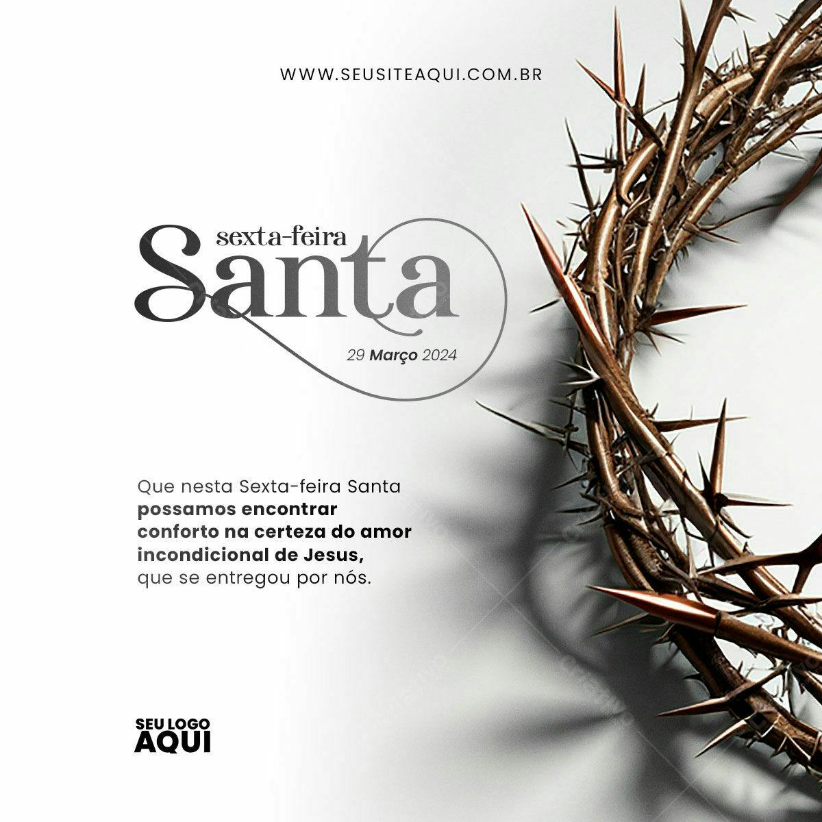 Post para Sexta-Feira Santa PSD Editável