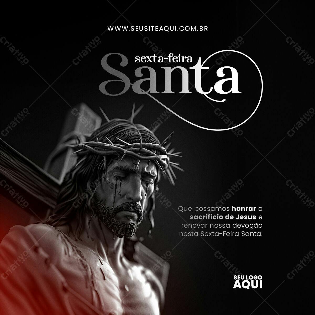 Post para Sexta-Feira Santa PSD Editável