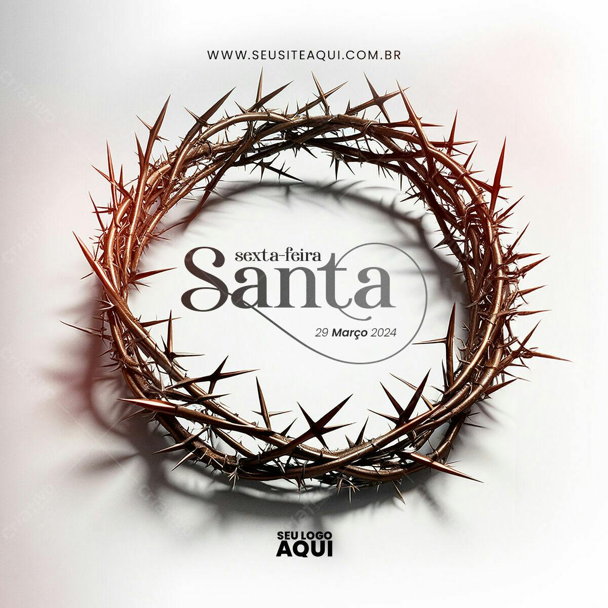 Flyer para Sexta-Feira Santa PSD Editável