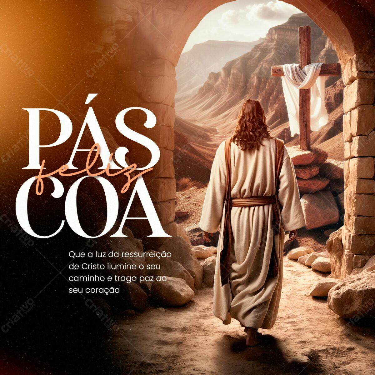 Post para Páscoa PSD Editável