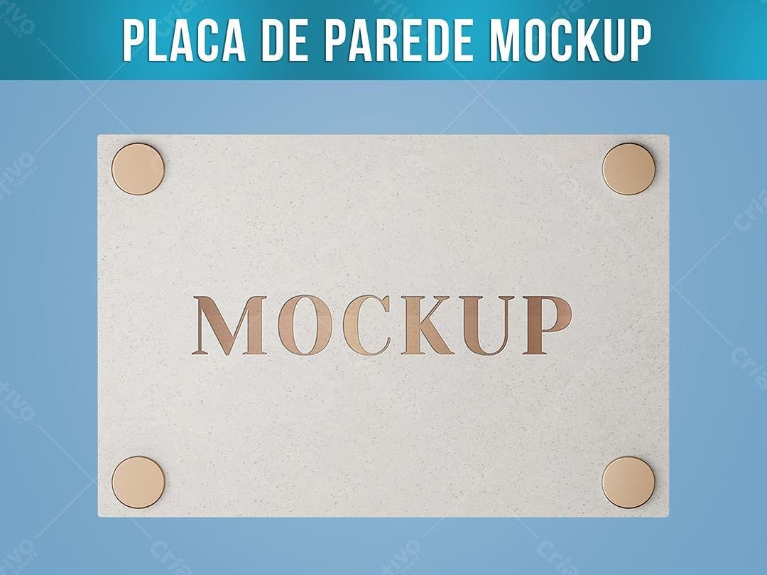 Mockup Placa Parede: Design Moderno em Bege e Azul