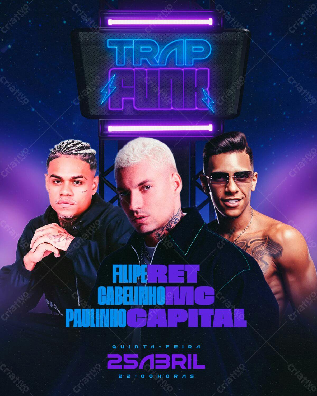 Flyer para Show Trap Funk PSD Editável
