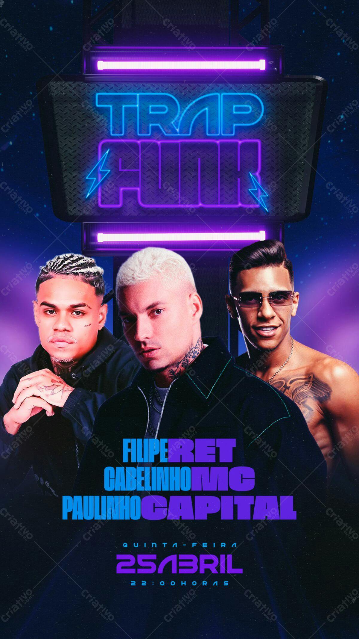 Flyer para Festa Trap Funk PSD Editável