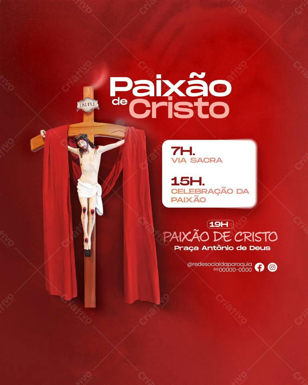 Flyer Paixão de Cristo PSD Editável