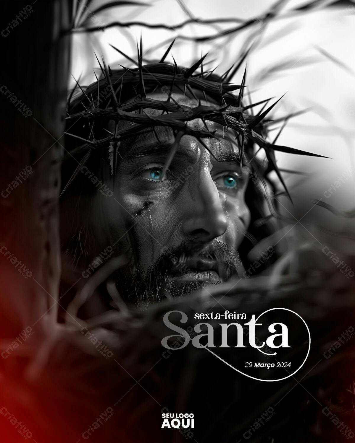 Flyer para Sexta-Feira Santa PSD Editável