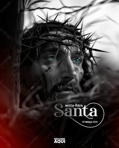 Feed sexta feira santa | semana santa | psd editável