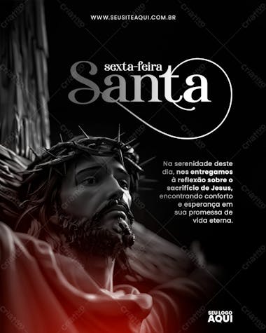 Feed sexta feira santa | semana santa | psd editável