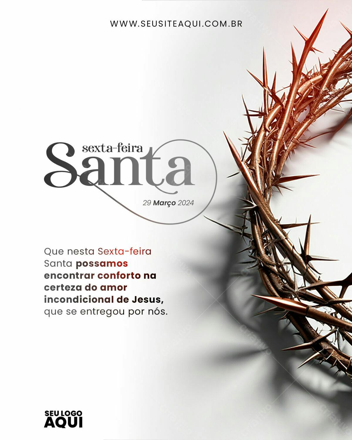 Flyer para Sexta-Feira Santa PSD Editável