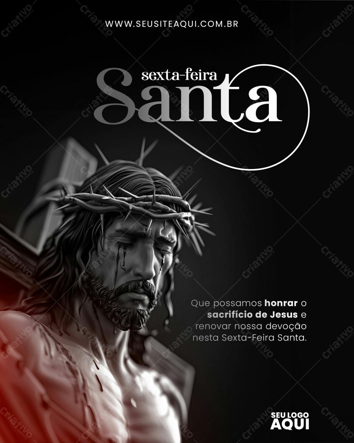 Flyer para Sexta-Feira Santa PSD Editável