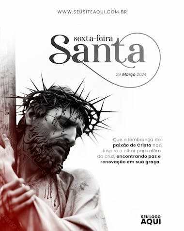 Feed sexta feira santa | semana santa | psd editável