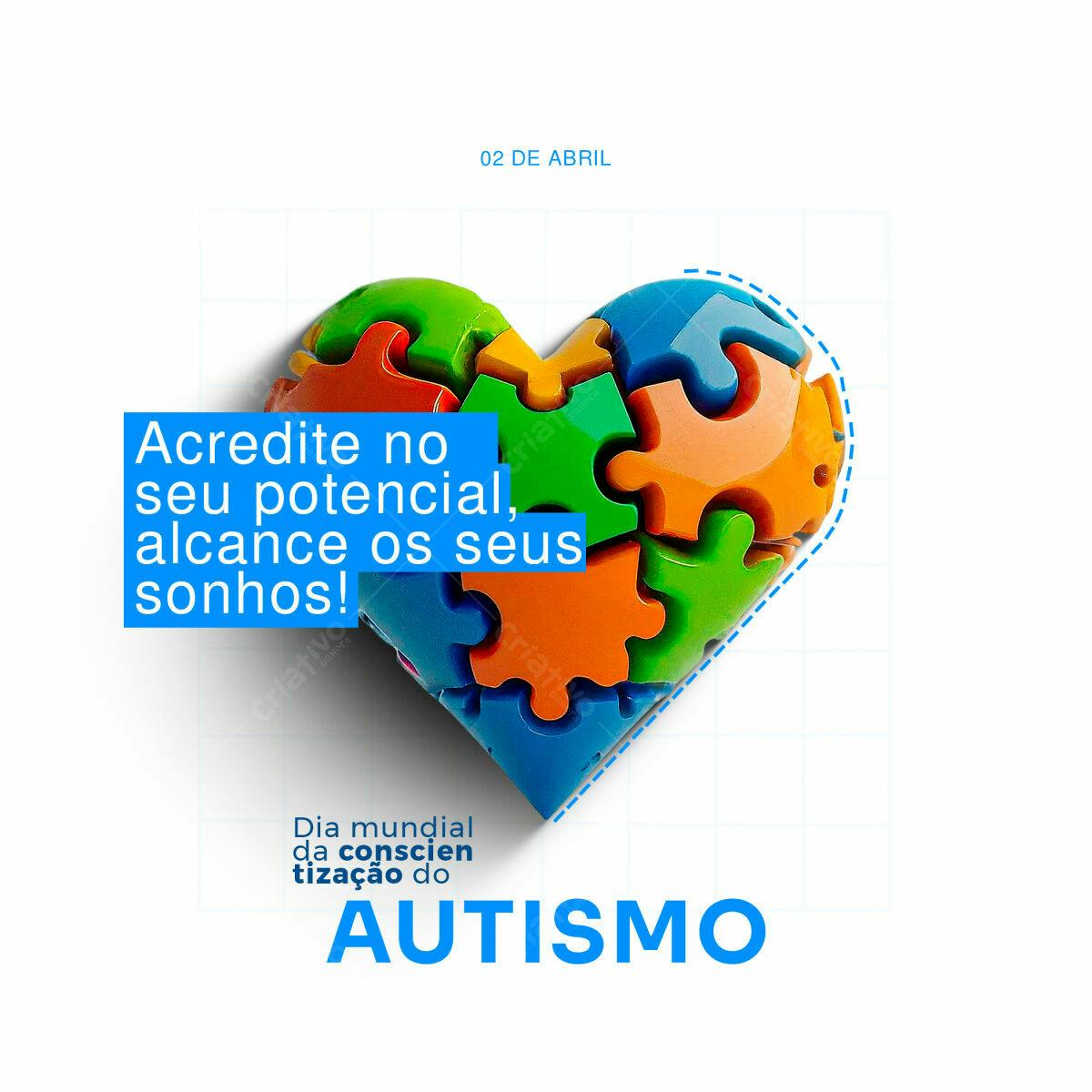 PSD para o Dia Mundial da Conscientização do Autismo Editável