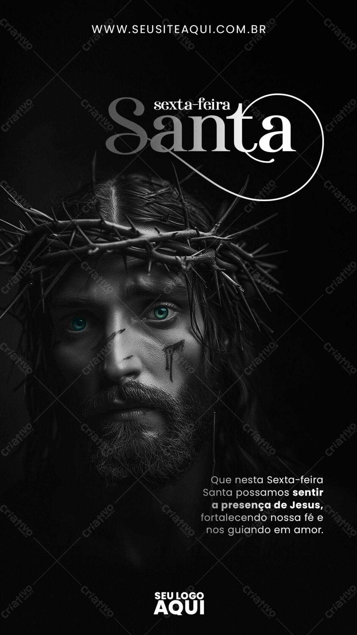Flyer para Sexta-Feira Santa PSD Editável
