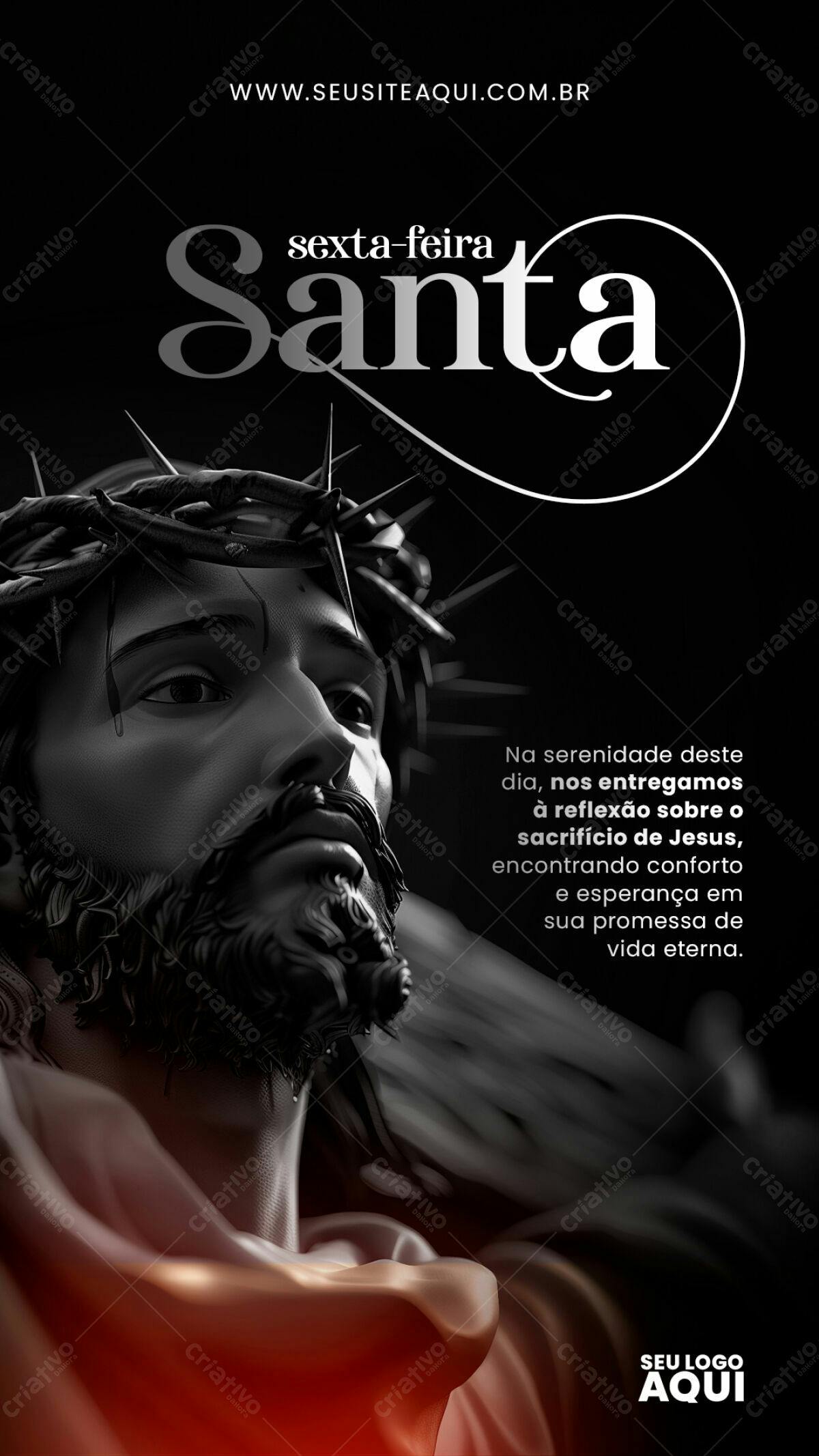 Flyer para Sexta-Feira Santa PSD Editável
