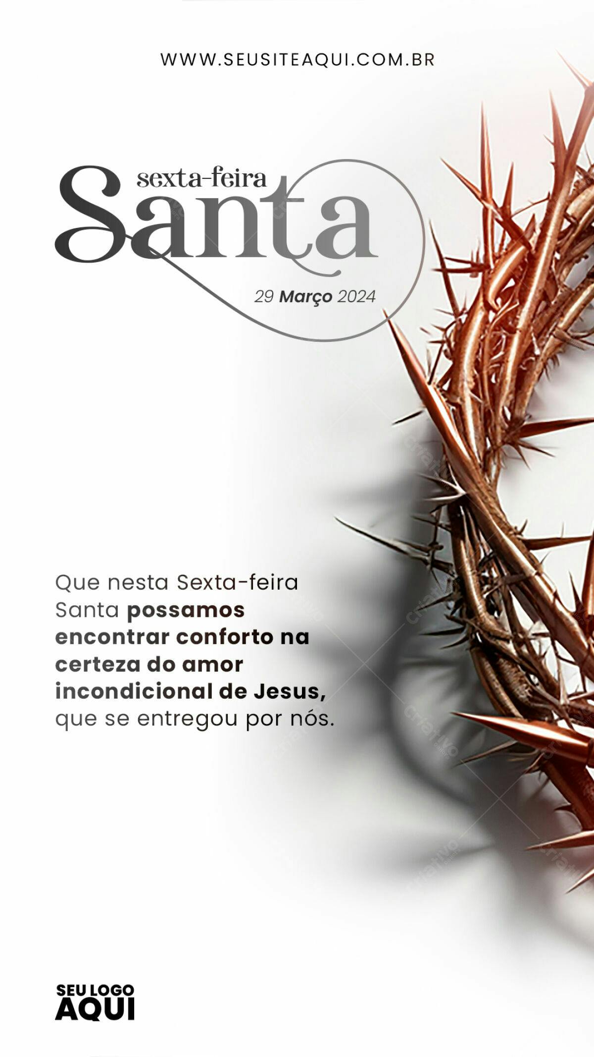 Flyer para Sexta-Feira Santa PSD Editável