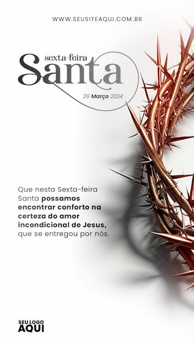 Story exta feira santa | semana santa | psd editável