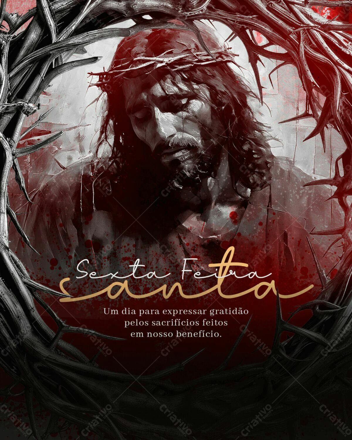Flyer para Sexta-Feira Santa PSD Editável
