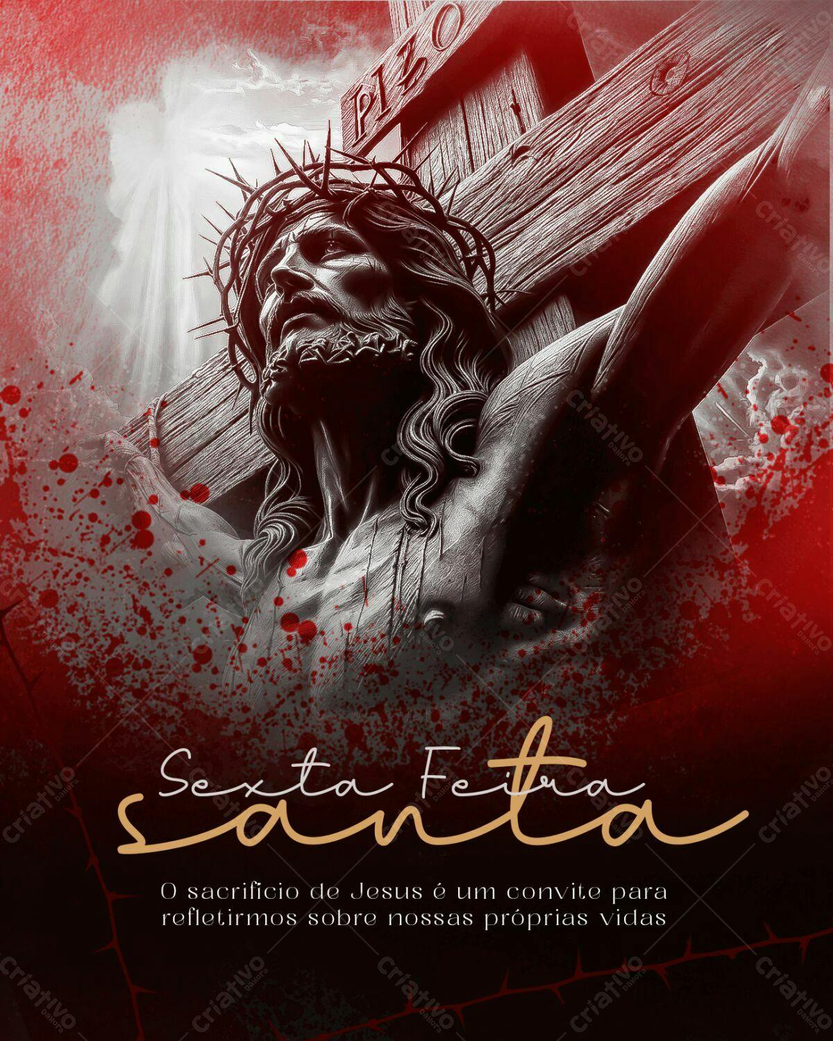 Flyer para Sexta-Feira Santa PSD Editável
