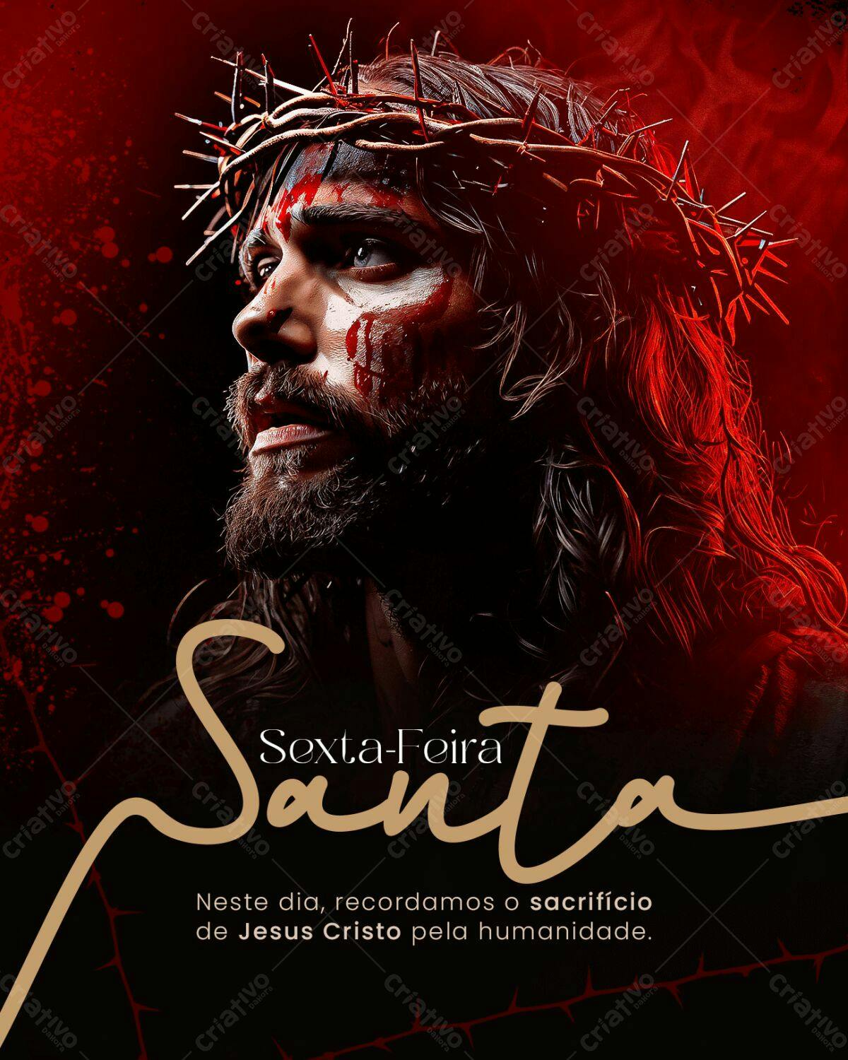 Flyer para Sexta-Feira Santa PSD Editável