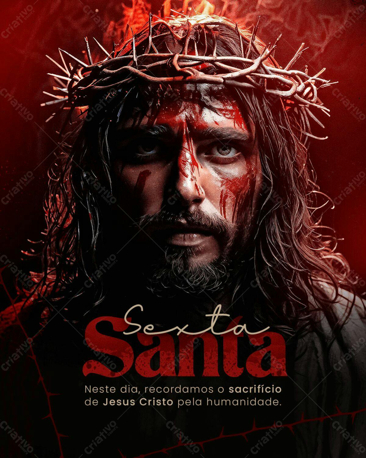 Flyer para Sexta-Feira Santa PSD Editável