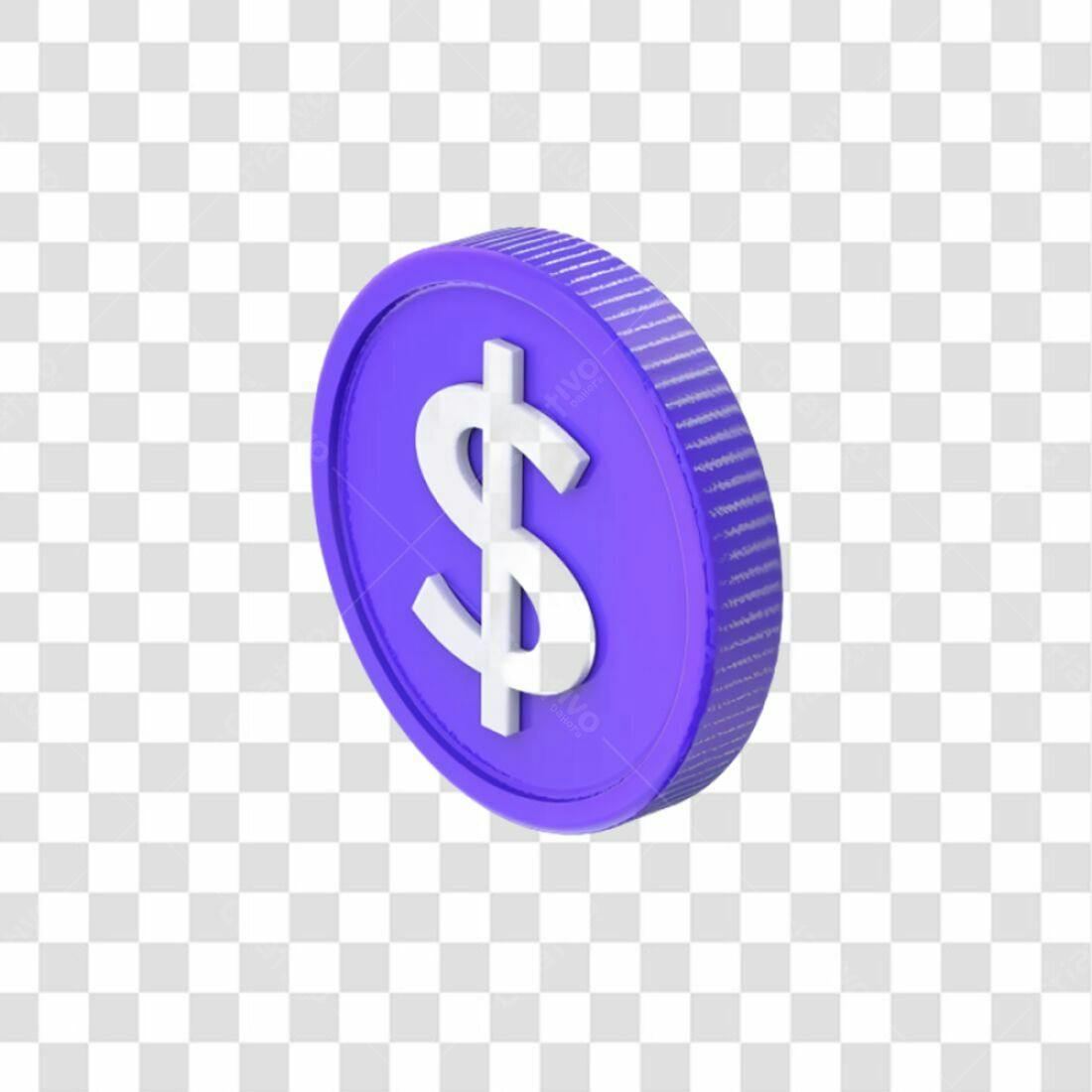Icone Moeda Dolar PNG com fundo transparente