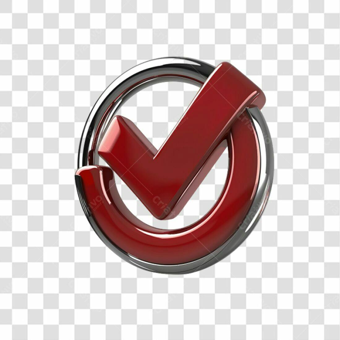 Ícone de Check Vermelho 3D PNG com fundo transparente