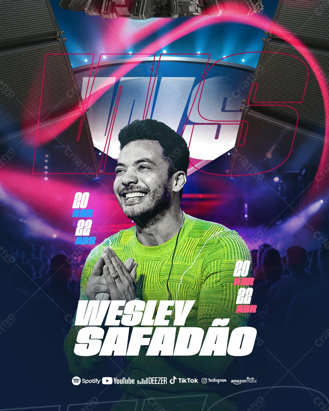 Flyer Show Wesley Safadão PSD Editável