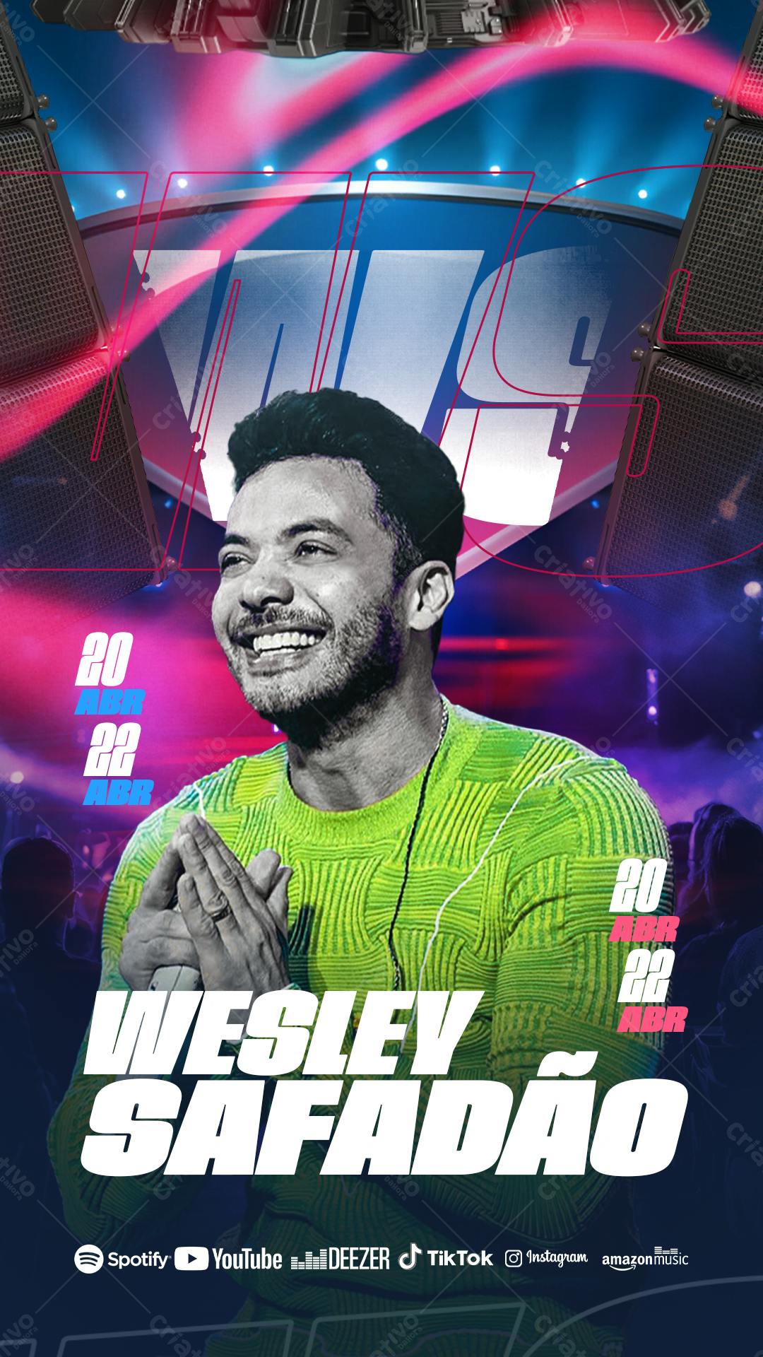 Flyer para Show Wesley Safadão PSD Editável