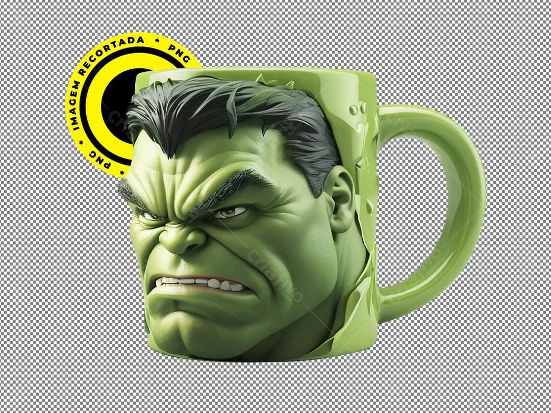 Caneca Hulk PNG com fundo transparente