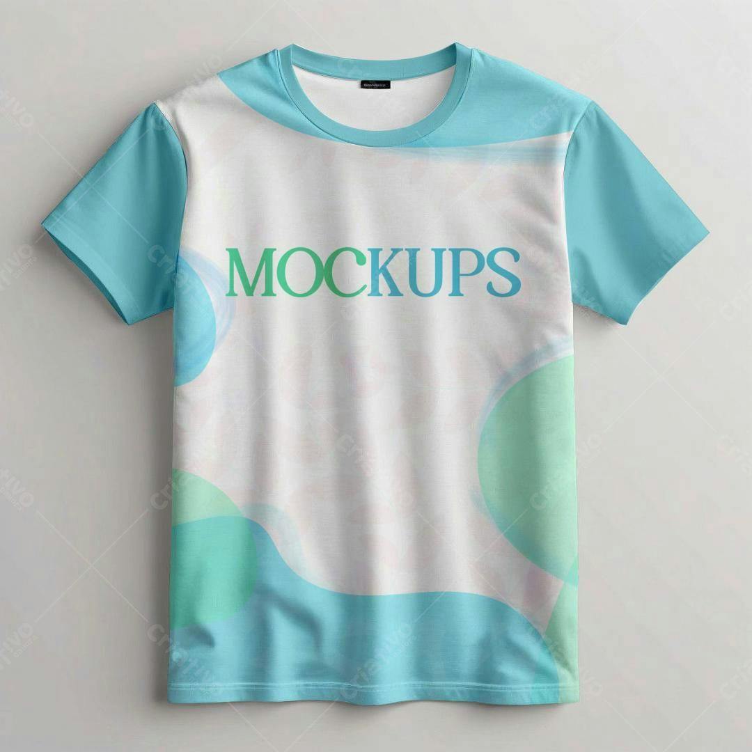 Mockup Camiseta: Design Moderno em Azul e Verde Água