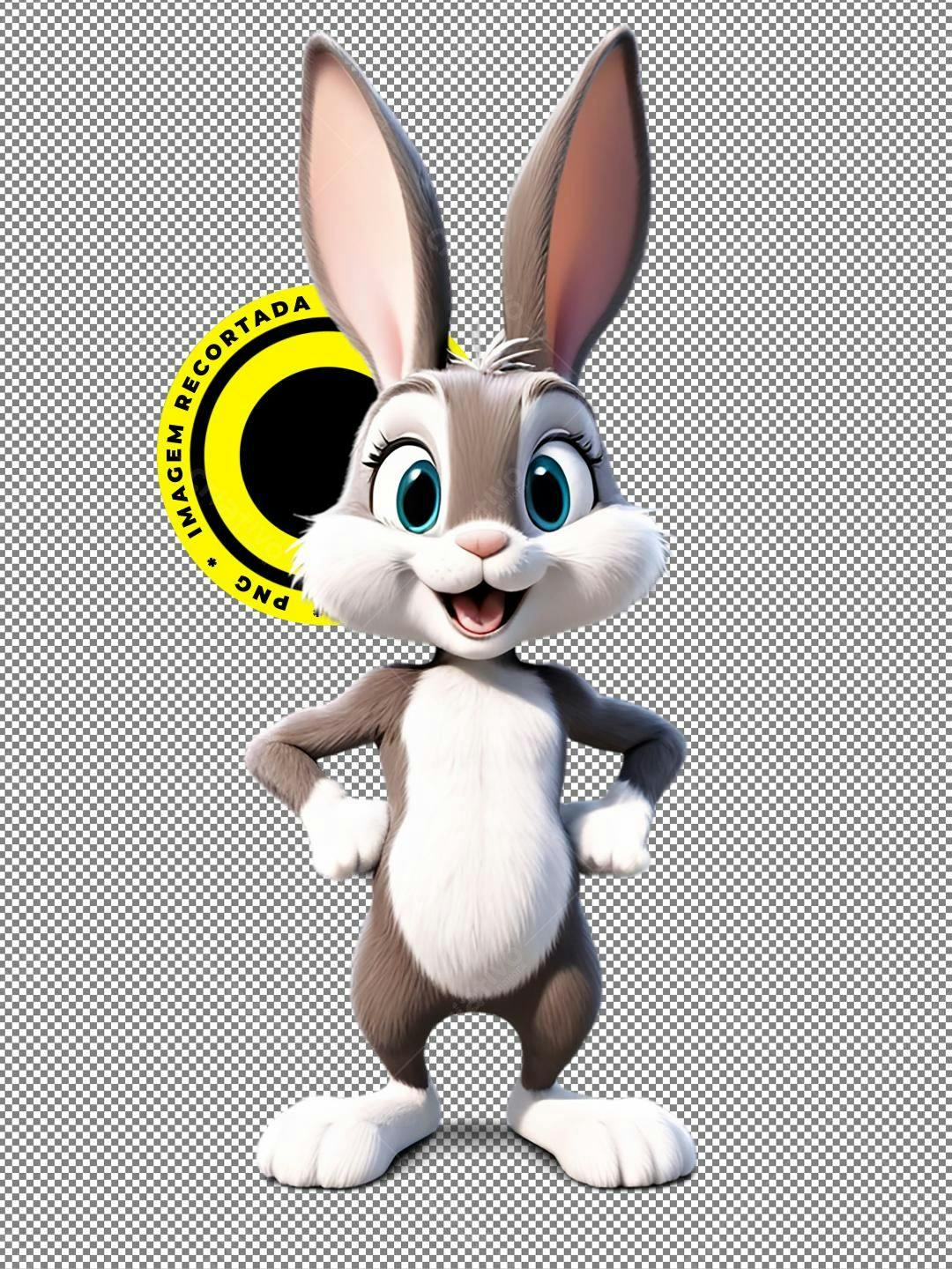 Icone coelhinha Páscoa PNG com fundo transparente