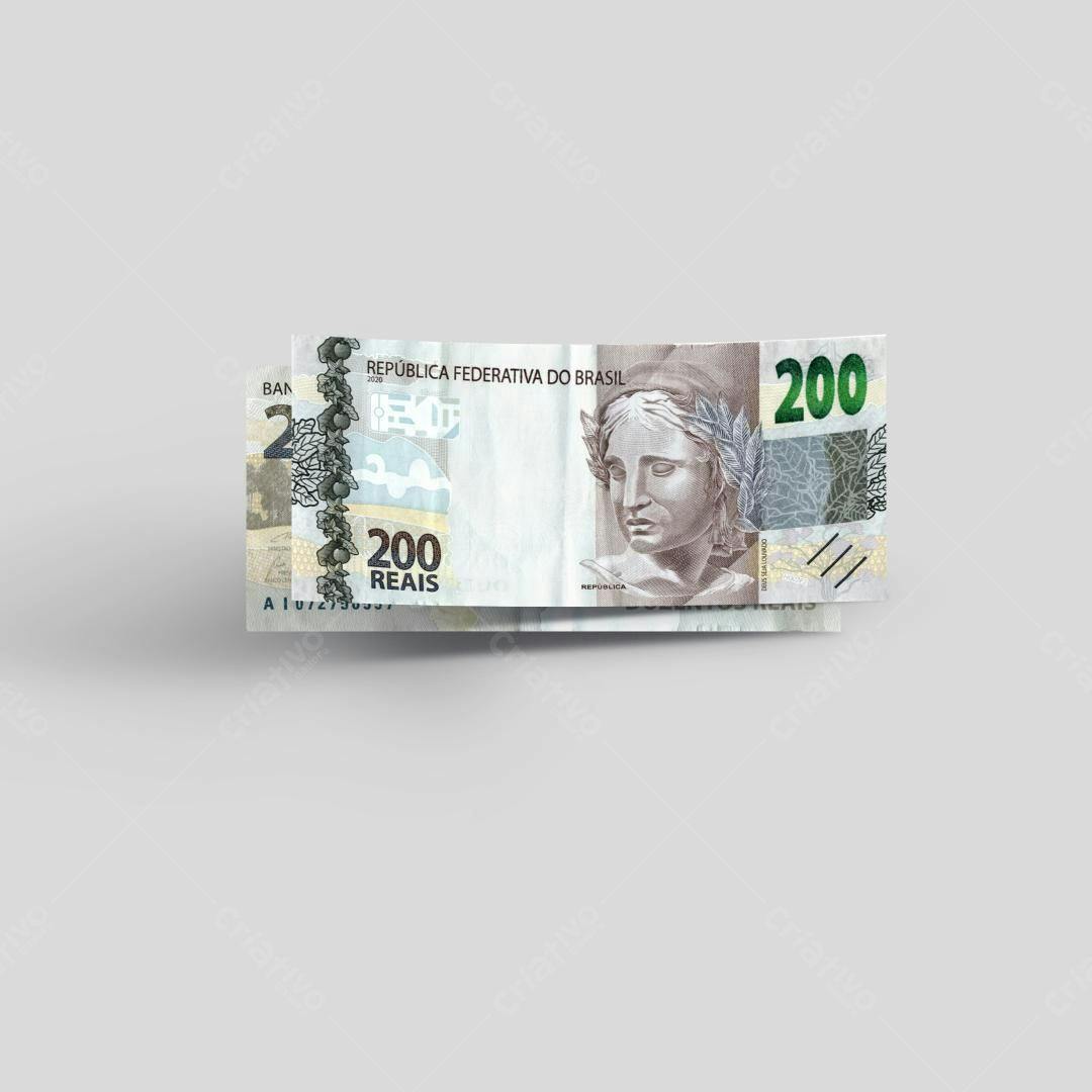 Mockup de Nota de 200 Reais PSD Editável