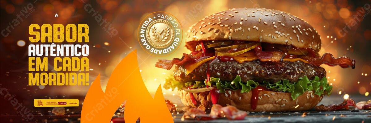 Banner Hambúrguer Gourmet PSD Editável