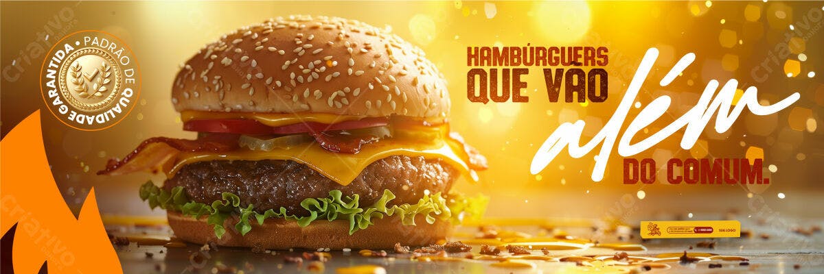 Banner Hambúrguer Gourmet PSD Editável