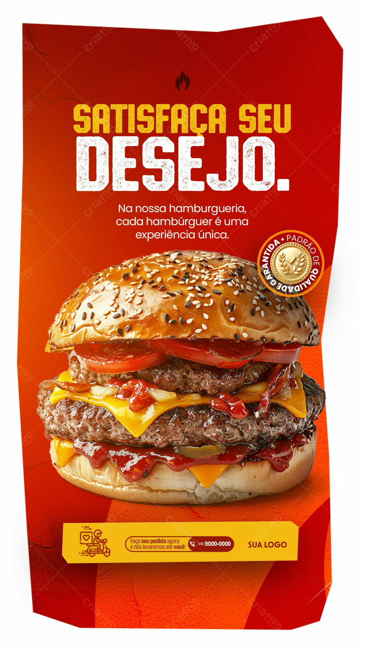 Flyer para Hamburgueria PSD Editável